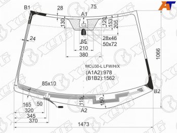 9 199 р. Стекло лобовое (Обогрев щеток Датчик дождя) Lexus RX 03-09 XYG MCU30-L LFW/H/X  с доставкой в г. Майкоп. Увеличить фотографию 2