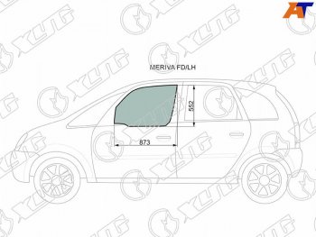 2 789 р. Стекло боковое опускное (Спереди Слева Цвет зеленый) Chevrolet Meriva 04-12  Opel Meriva 03-10 XYG MERIVA FD/LH  с доставкой в г. Майкоп. Увеличить фотографию 1