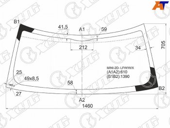5 299 р. Стекло лобовое Mini Clubman Cooper 08-14  Hatch Cooper 01-06 XYG MINI-2D- LFW/W/X  с доставкой в г. Майкоп. Увеличить фотографию 1