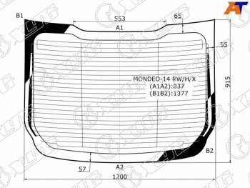 9 549 р. Стекло заднее (Цвет зеленый Обогрев Антенна 4D SED) Ford Mondeo 14-19 XYG MONDEO-14 RW/H/X  с доставкой в г. Майкоп. Увеличить фотографию 1