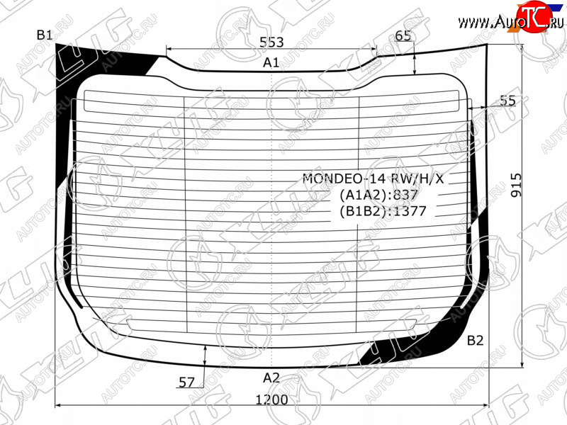 9 549 р. Стекло заднее (Цвет зеленый Обогрев Антенна 4D SED) Ford Mondeo 14-19 XYG MONDEO-14 RW/H/X  с доставкой в г. Майкоп