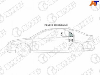 1 299 р. Стекло форточки (Сзади Слева Цвет зеленый) Ford Mondeo 00-07 XYG MONDEO-2000 RQ/LH/X  с доставкой в г. Майкоп. Увеличить фотографию 1
