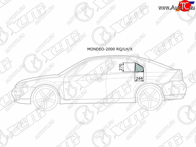 1 299 р. Стекло форточки (Сзади Слева Цвет зеленый) Ford Mondeo 00-07 XYG MONDEO-2000 RQ/LH/X  с доставкой в г. Майкоп