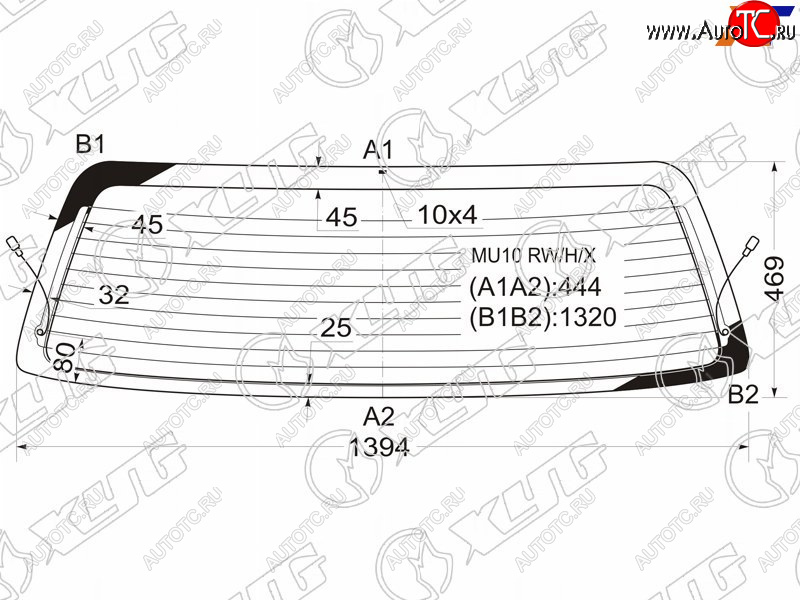 7 999 р. Стекло заднее (Цвет зеленый Обогрев) Toyota Highlander 00-07  Kluger V 00-07 XYG MU10 RW/H/X  с доставкой в г. Майкоп