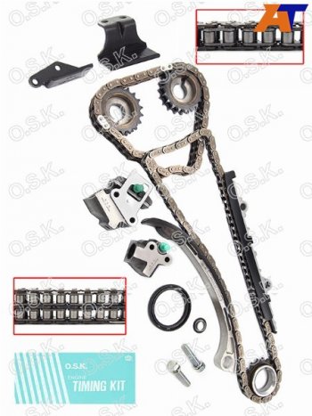 25 749 р. Комплект для замены цепи ГРМ NISSAN KA24DE 98- (двухрядная цепь распредвала) OSK N124X  с доставкой в г. Майкоп. Увеличить фотографию 1