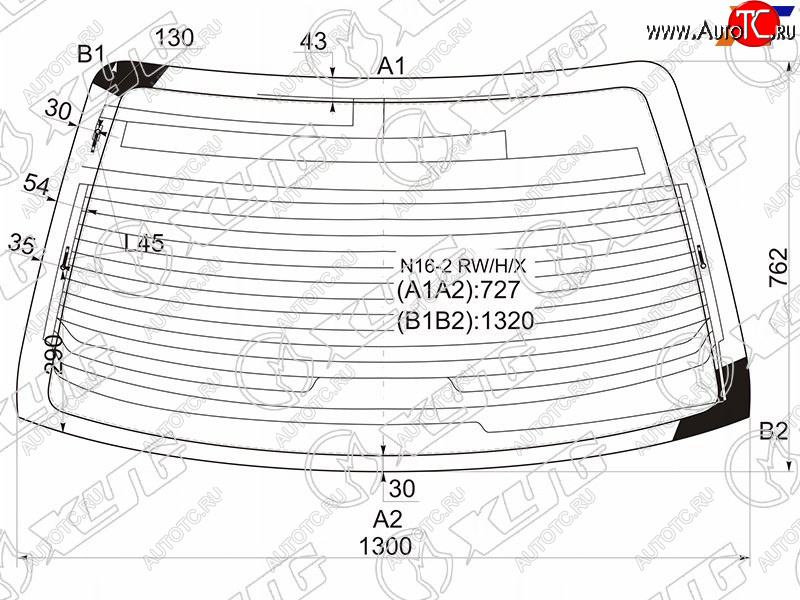8 449 р. Стекло заднее (Цвет зеленый Обогрев Антенна) Nissan Almera 00-06  Almera Classic 06-12  Bluebird XYG N16-2 RW/H/X  с доставкой в г. Майкоп