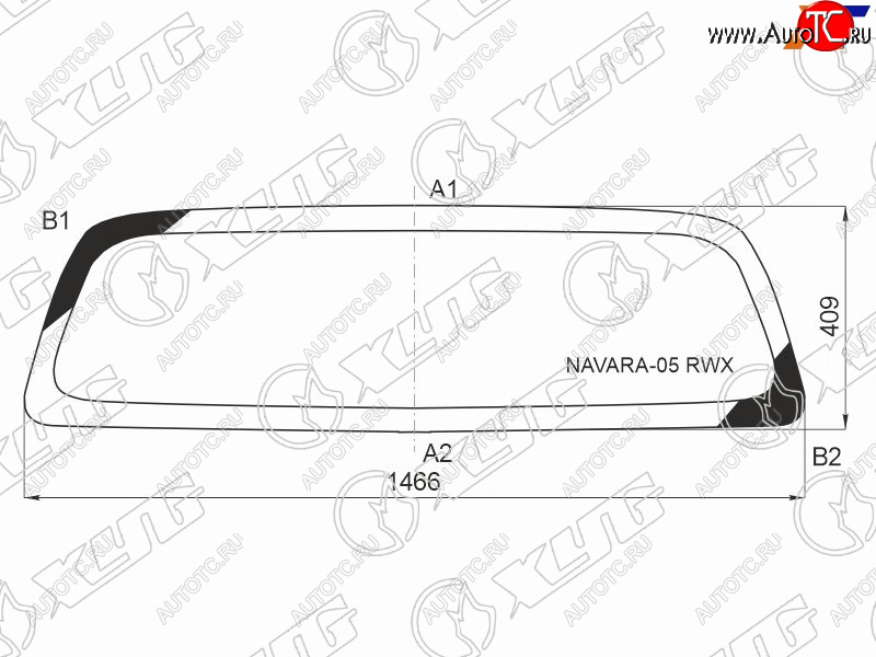 7 199 р. Стекло заднее (Цвет зеленый Обогрев) Nissan Frontier 04-21  Navara 04-15 XYG NAVARA-05 RW/H/X  с доставкой в г. Майкоп