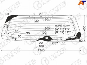 7 449 р. Стекло заднее (Цвет зеленый Обогрев) Toyota Succeed 02-20 XYG NCP58 RW/H/X  с доставкой в г. Майкоп. Увеличить фотографию 1