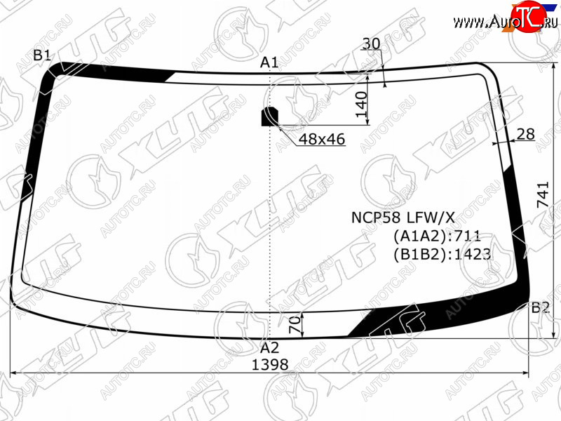 3 999 р. Стекло лобовое Toyota Probox 02-  Mazda Familia 18-  Toyota Succeed 02-20 XYG NCP58 LFW/X  с доставкой в г. Майкоп