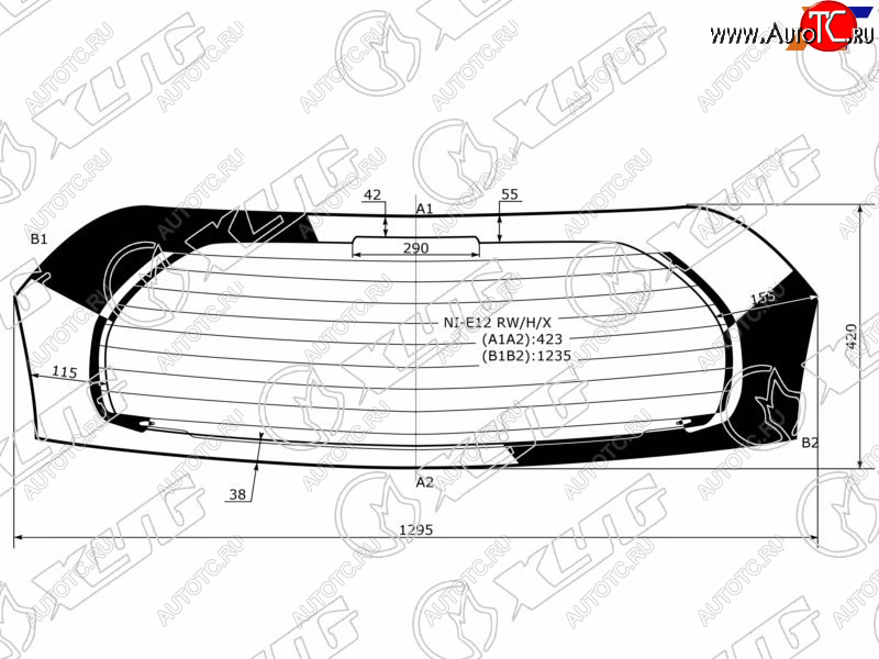 8 799 р. Стекло заднее (Цвет зеленый Обогрев) Nissan Note 12-20 XYG NI-E12 RW/H/X  с доставкой в г. Майкоп
