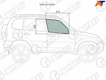 2 099 р. Стекло боковое опускное (Спереди Справа Цвет зеленый) Chevrolet Niva 98-  LADA Niva Travel 21- XYG NIVA-01 FD/RH  с доставкой в г. Майкоп. Увеличить фотографию 1