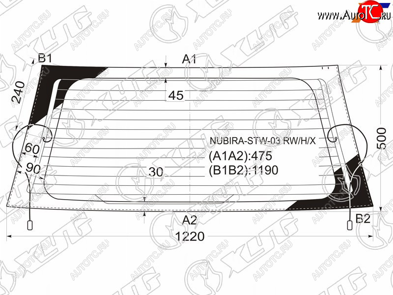 5 999 р. Стекло заднее (Цвет зеленый Обогрев) Chevrolet Lacetti 04-13  Daewoo Lacetti 04-09  Chevrolet Nub XYG NUBIRA-STW-03 RW/H/X  с доставкой в г. Майкоп