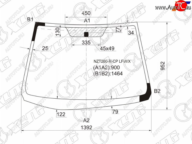7 299 р. Стекло лобовое Toyota Allion (T260) 07-21  Premio 07-16 XYG NZT260-R-CP LFW/X  с доставкой в г. Майкоп