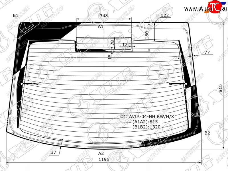 6 599 р. Стекло заднее (Цвет зеленый Обогрев Антенна 5D LBK) Skoda Octavia 04-13 XYG OCTAVIA-04-NH RW/H/X  с доставкой в г. Майкоп