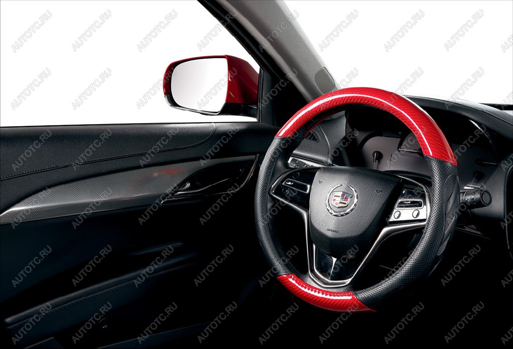 689 р. Оплётка на руль (37-39см GP2204 кож/зам) Автопилот Mazda CX-3 DK дорестайлинг (2014-2018) (черный/красный)  с доставкой в г. Майкоп
