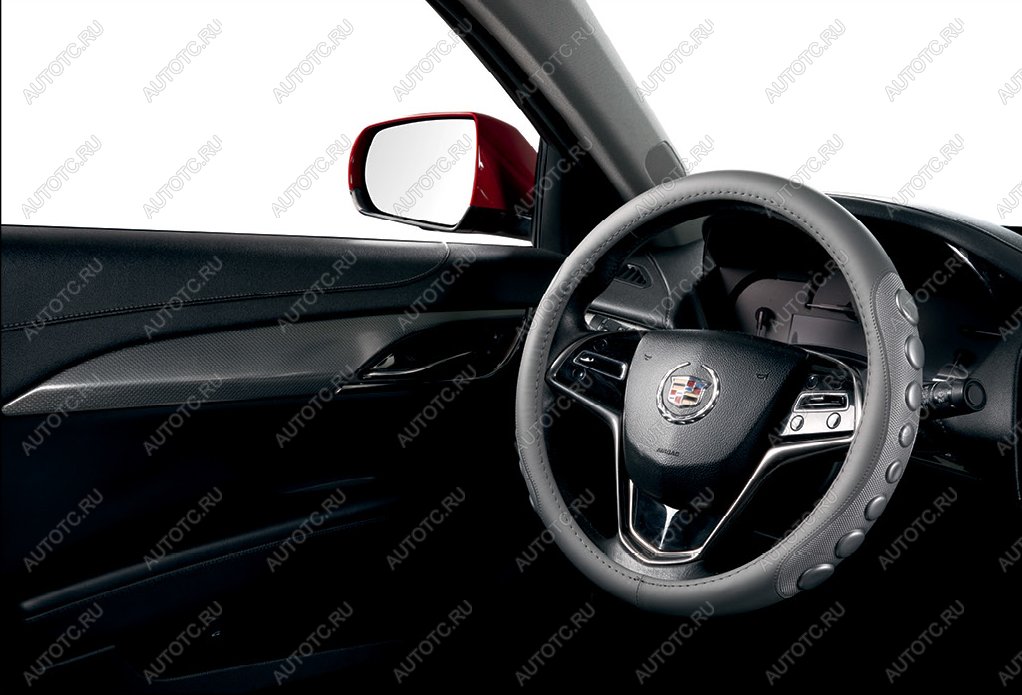 679 р. Оплётка на руль (37-39см GP2207 кож/зам) Автопилот KIA Optima 2 MG седан (2005-2010) (серый)  с доставкой в г. Майкоп