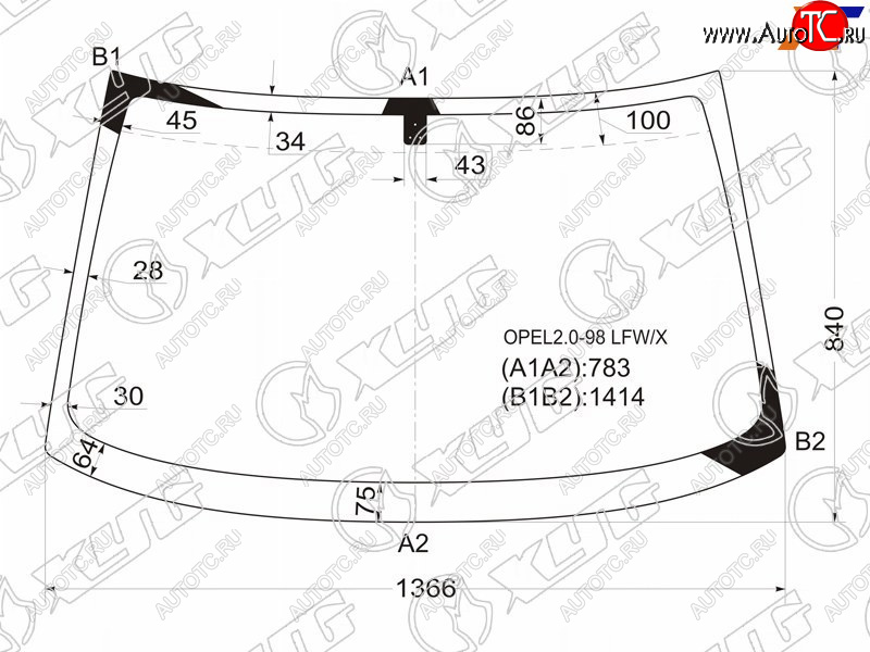 4 999 р. Стекло лобовое Opel Vectra 95-03 XYG OPEL2.0-98 LFW/X  с доставкой в г. Майкоп