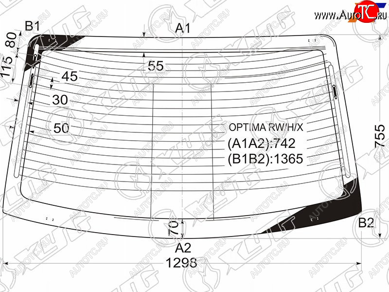 6 599 р. Стекло заднее с обогревом KIA OPTIMA 4D 00-05                                                        XYG OPTIMA RW/H/X  с доставкой в г. Майкоп