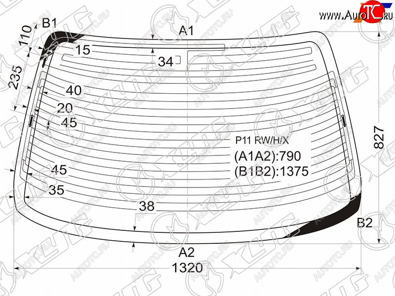 11 549 р. Стекло заднее (Цвет зеленый Обогрев Антенна 4D SED) Nissan Primera 95-02  Infiniti G20 99-02  N XYG P11 RW/H/X  с доставкой в г. Майкоп