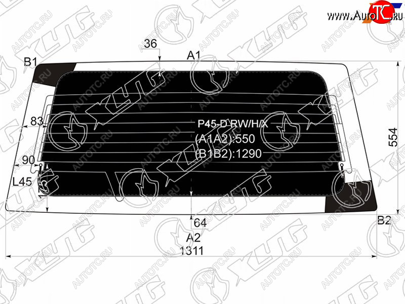 8 499 р. Стекло заднее (Затемненное Обогрев) Mitsubishi Pajero Sport 96-08  Challenger 96-01  Montero Spor XYG P45-D RW/H/X  с доставкой в г. Майкоп