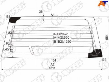 7 299 р. Стекло заднее (Цвет зеленый Обогрев) Mitsubishi Pajero Sport 96-08  Challenger 96-01  Montero Spo XYG P45 RW/H/X  с доставкой в г. Майкоп. Увеличить фотографию 1