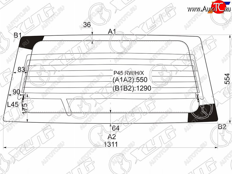 7 299 р. Стекло заднее (Цвет зеленый Обогрев) Mitsubishi Pajero Sport 96-08  Challenger 96-01  Montero Spo XYG P45 RW/H/X  с доставкой в г. Майкоп