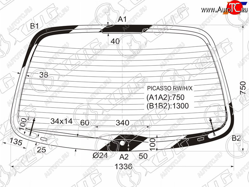 7 299 р. Стекло заднее (Цвет зеленый Обогрев) Citroen Xsara Picasso 99-09 XYG PICASSO RW/H/X  с доставкой в г. Майкоп