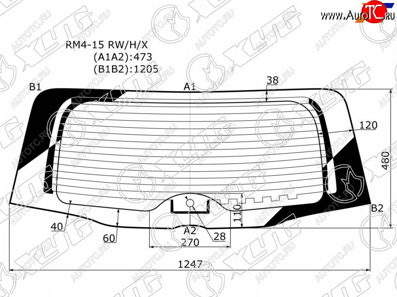 7 599 р. Стекло заднее (Цвет зеленый Обогрев) Honda CR-V 11-18 XYG RM4-15 RW/H/X  с доставкой в г. Майкоп