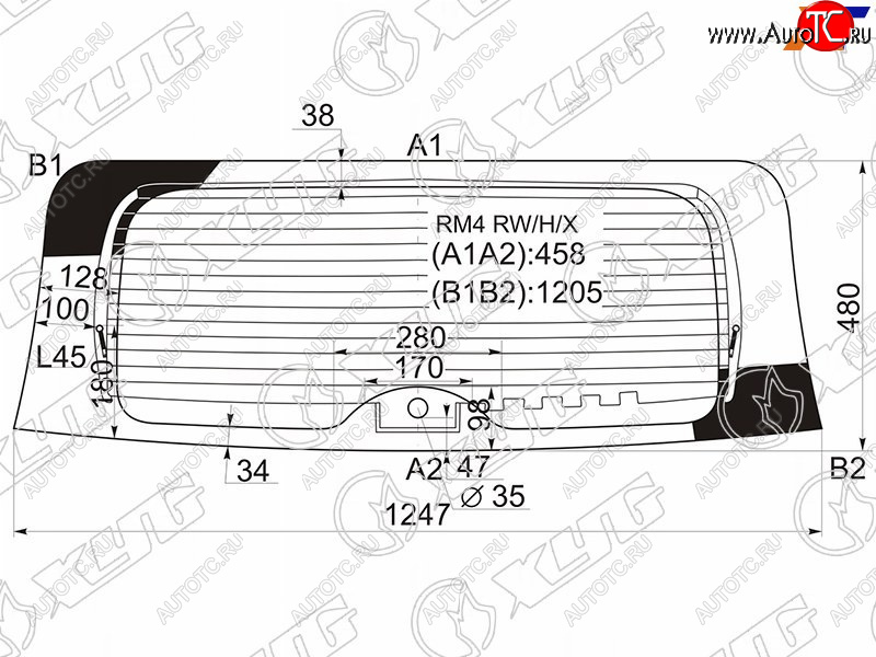 7 199 р. Стекло заднее (Цвет зеленый Обогрев) Honda CR-V 11-16 XYG RM4 RW/H/X  с доставкой в г. Майкоп