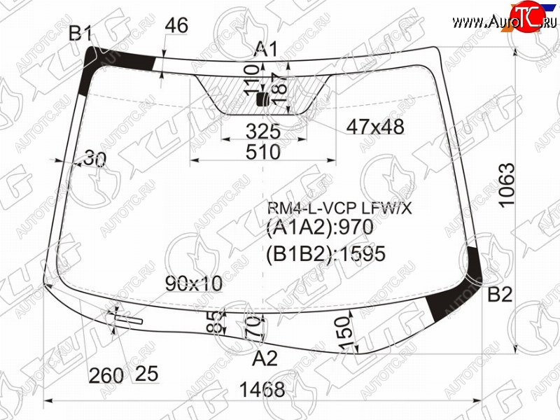 6 199 р. Стекло лобовое Honda CR-V 11-18 XYG RM4-L-VCP LFW/X  с доставкой в г. Майкоп