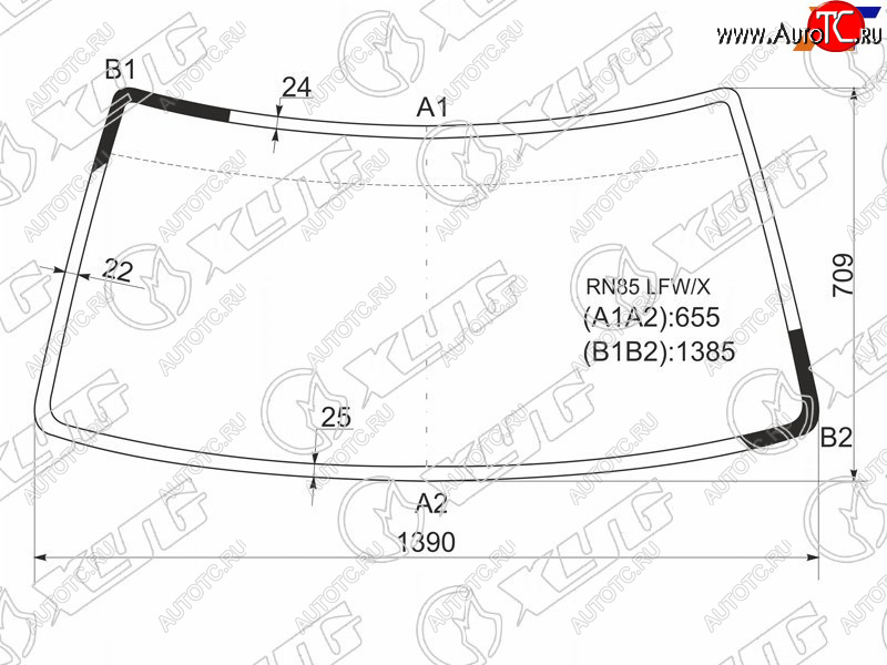 4 499 р. Стекло лобовое Toyota Hilux Pick Up 88-97  Great Wall Safe 01-09  Toyota 4Runner 89-95  Hilux Sur XYG RN85 LFW/X  с доставкой в г. Майкоп