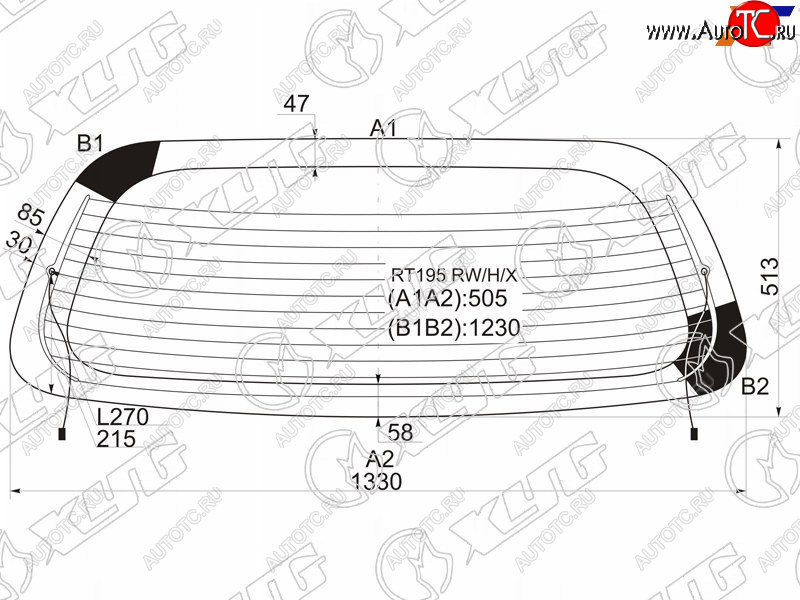 8 999 р. Стекло заднее (Цвет зеленый Обогрев) Toyota Caldina (T190) 92-02  Carina E 92-98 XYG RT195 RW/H/X  с доставкой в г. Майкоп
