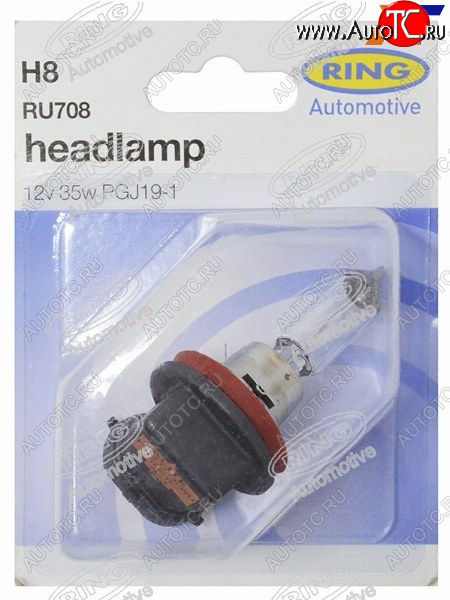 949 р. Лампа головного освещения H8  12V 35W Блистер 1 шт. RING RU708  с доставкой в г. Майкоп