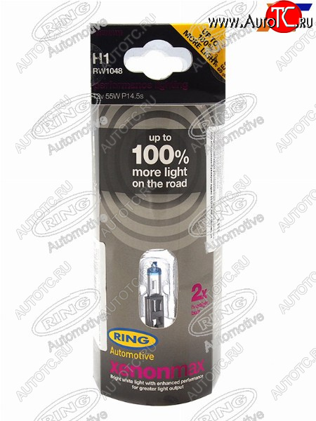 1 899 р. Лампа головного освещения H1 XENON MAX+100% 12V 55W Блистер 2 шт. RING RW1048  с доставкой в г. Майкоп