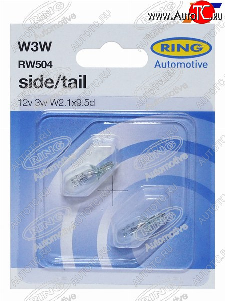 136 р. Лампа дополнительного освещения W3W  12V 3W Блистер 2 шт. RING RW504  с доставкой в г. Майкоп