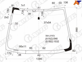 5 849 р. Стекло лобовое Honda Civic 00-06 XYG S6A LFW/X  с доставкой в г. Майкоп. Увеличить фотографию 1