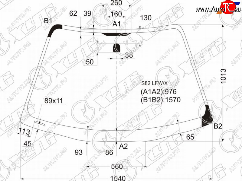9 999 р. Стекло лобовое Honda Accord USA 98-02 XYG S82 LFW/X  с доставкой в г. Майкоп