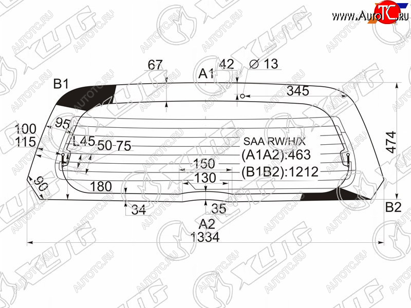 5 999 р. Стекло заднее (Цвет зеленый Обогрев) Honda Fit 01-07  Jazz 02-09 XYG SAA RW/H/X  с доставкой в г. Майкоп