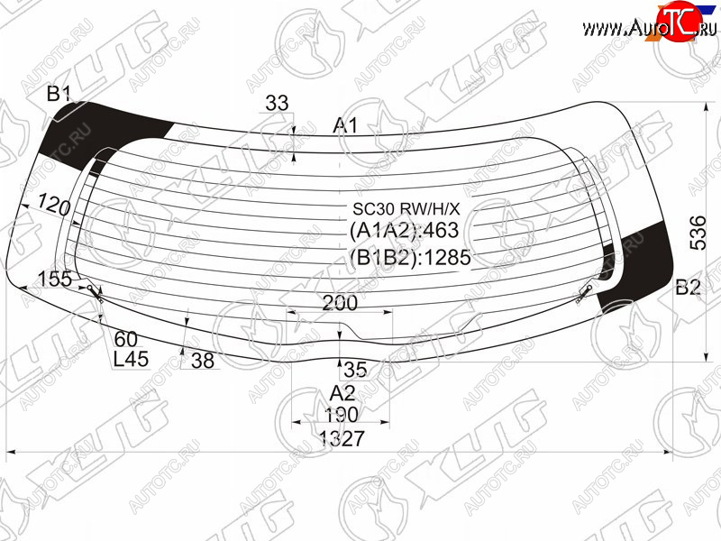 7 999 р. Стекло заднее (Цвет зеленый Обогрев 5D HBK) Toyota Vitz 10-20  Yaris 10-20 XYG SC30 RW/H/X  с доставкой в г. Майкоп