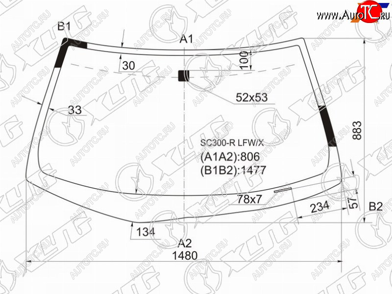 9 999 р. Стекло лобовое Toyota Soarer 91-01 XYG SC300-R LFW/X  с доставкой в г. Майкоп