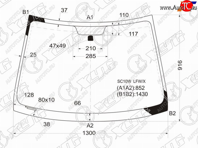 4 999 р. Стекло лобовое (5D HBK) Scion xA 04-06  Toyota Ist 02-07 XYG SC10W LFW/X  с доставкой в г. Майкоп