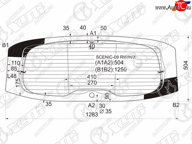 6 599 р. Стекло заднее (Цвет зеленый Обогрев Антенна) Renault Grand Scenic 09-16  Scenic 09-15 XYG SCENIC-09 RW/H/X  с доставкой в г. Майкоп