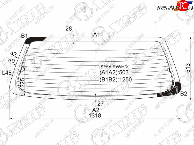 7 199 р. Стекло заднее (Цвет зеленый Обогрев) Subaru Forester 00-02 XYG SF5A RW/H/X  с доставкой в г. Майкоп