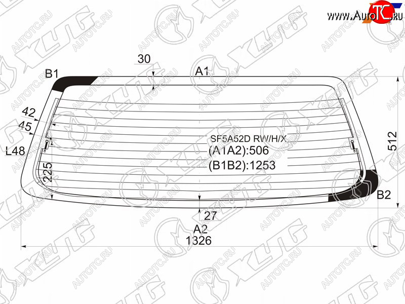 7 199 р. Стекло заднее (Цвет зеленый Обогрев) Subaru Forester 97-00 XYG SF5A52D RW/H/X  с доставкой в г. Майкоп