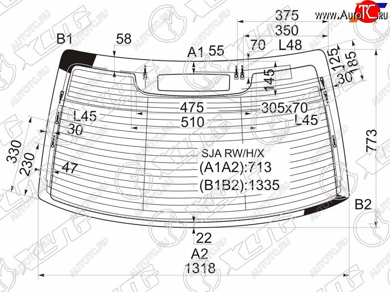 9 549 р. Стекло заднее (Цвет зеленый Обогрев Антенна) Acura RL 04-10  Honda Legend 04-12                   XYG SJA RW/H/X  с доставкой в г. Майкоп