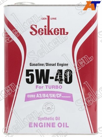 3 699 р. Масло моторное SEIKEN SYNTHETIC A3B4SNCF 5W-40 4л                                                 SEIKEN SKA3B4SN5W40C  с доставкой в г. Майкоп. Увеличить фотографию 1