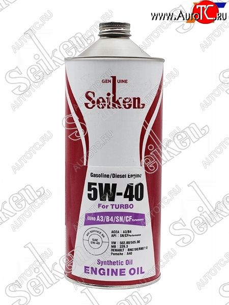 1 079 р. Масло моторное SEIKEN SYNTHETIC A3B4SNCF 5W-40 1л SEIKEN SKA3B4SN5W40C1  с доставкой в г. Майкоп
