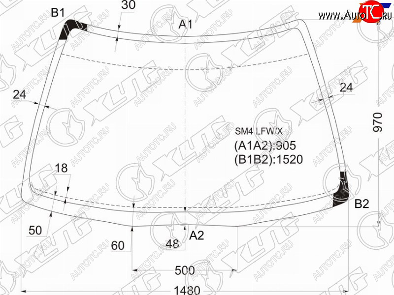 8 299 р. Стекло лобовое Honda Accord 89-94  Accord Inspire 89-95  Ascot 89-93 XYG SM4 LFW/X  с доставкой в г. Майкоп