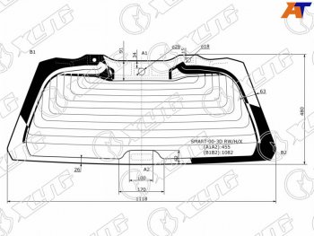 13 199 р. Стекло заднее (Цвет зеленый Обогрев) Smart Fortwo 98-07 XYG SMART-00-3D RW/H/X  с доставкой в г. Майкоп. Увеличить фотографию 3