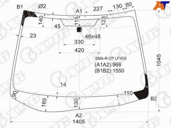 10 299 р. Стекло лобовое HONDA STREAM 06-14 XYG SMA-R-CP LFW/X  с доставкой в г. Майкоп. Увеличить фотографию 2
